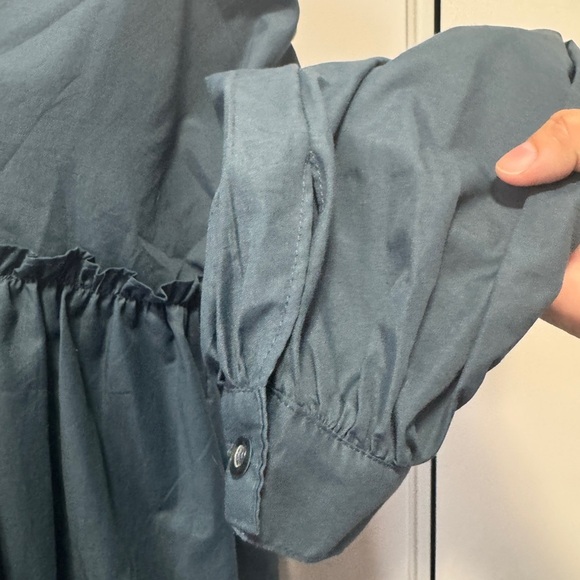 MNG Mango Oversized Ruffle Tunic Teal - Picture 8 of 11